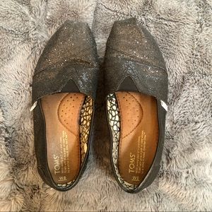 Black Glitter Toms